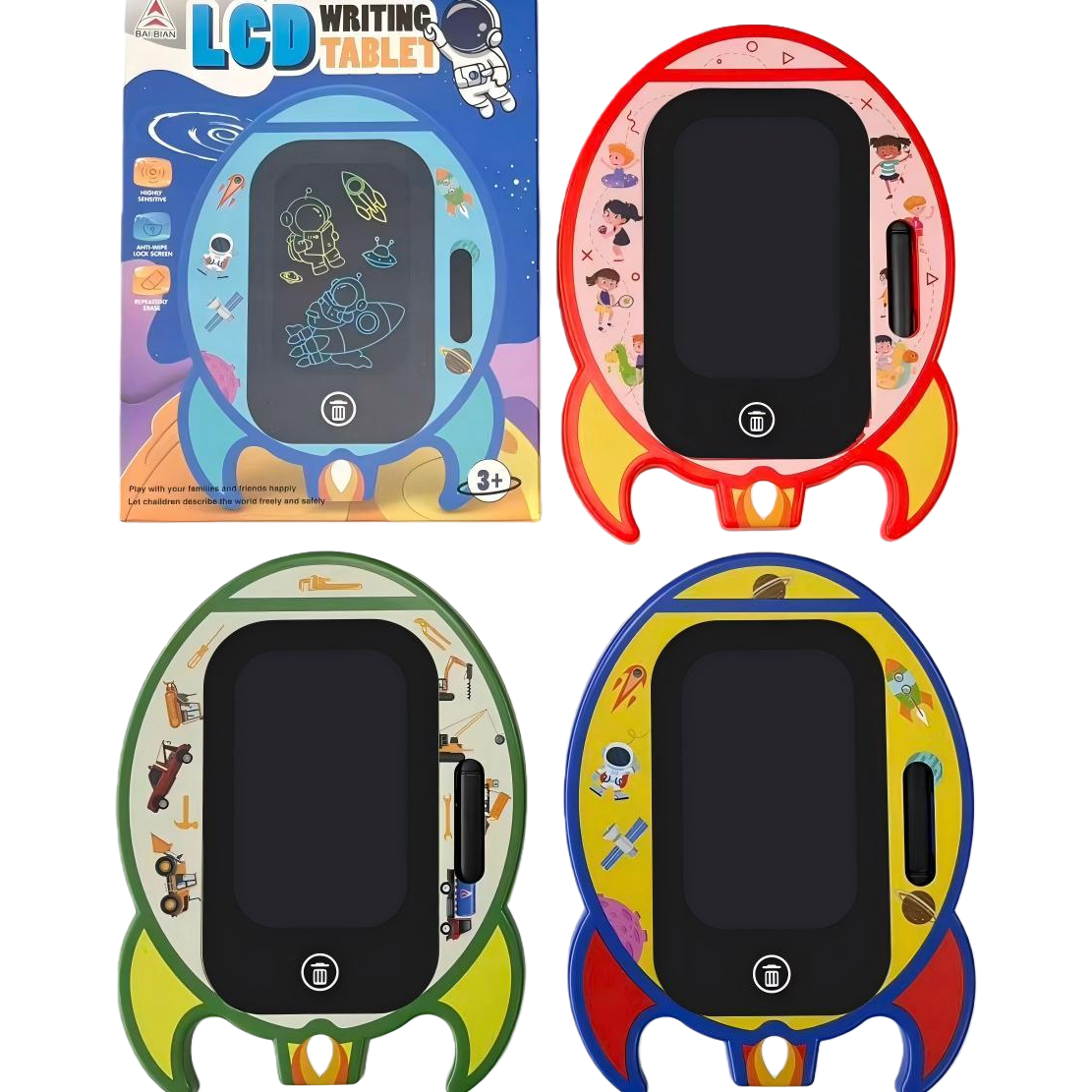 BB4502-4C versatile toys, direct supply from the original manufacturer, color rocket-shaped LED liquid crystal writing tablet