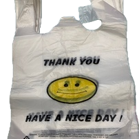 26*40 plastic vest bag with smiling face pattern, supermarket packaging bag Item Picture