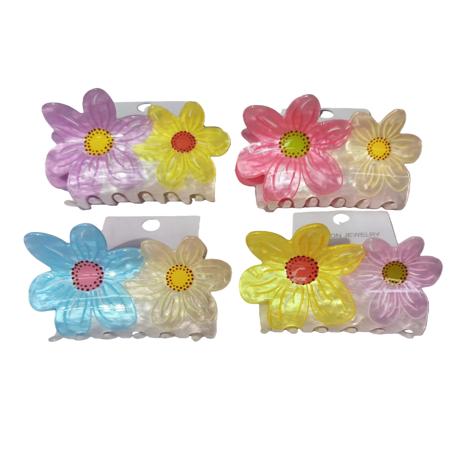 Colorful flower-shaped children's hairpin shark clip hair accessory Item Picture