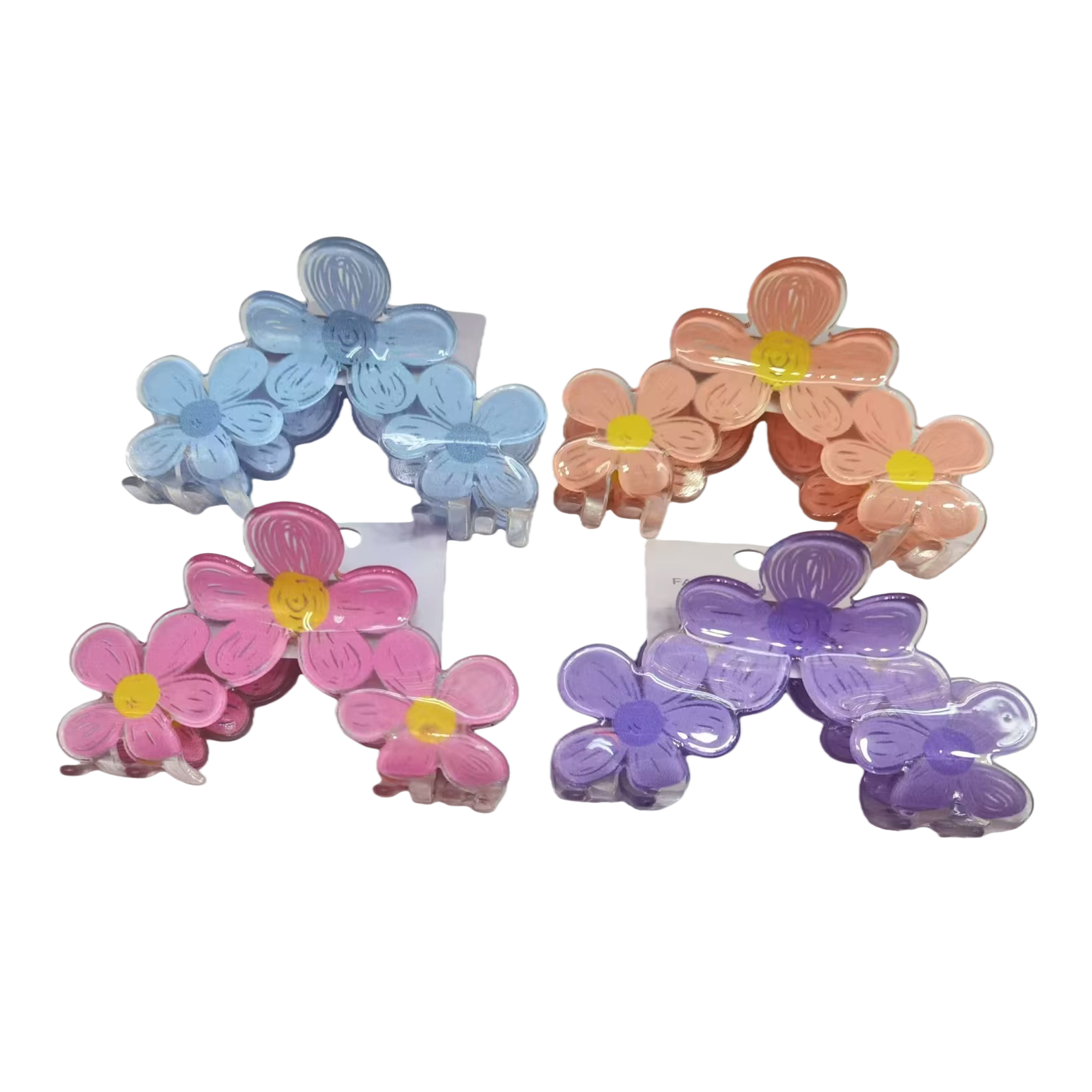Colorful flower-shaped children's hair clips, shark clips, children's hair accessories Item Picture