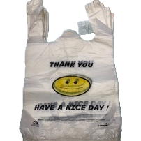 20*30 plastic vest bag with smiling face pattern, supermarket packaging bag Item Picture