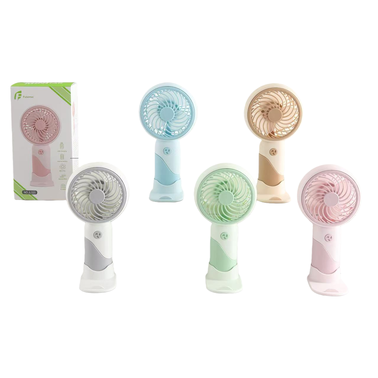 Colorful mini handheld electric fan, portable handheld fan, small fan, handheld fan Item Picture