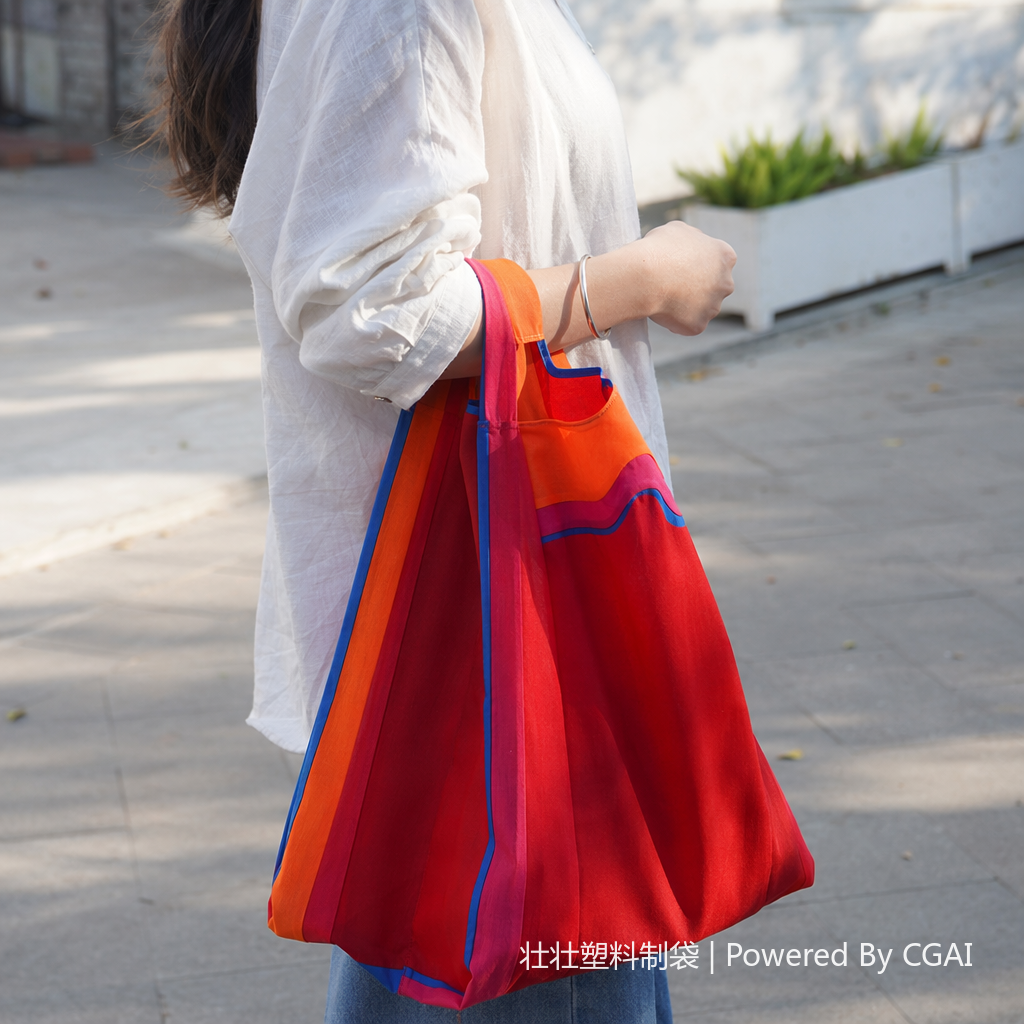 Thickened, foldable and portable non-woven fabric takeout bag details Picture