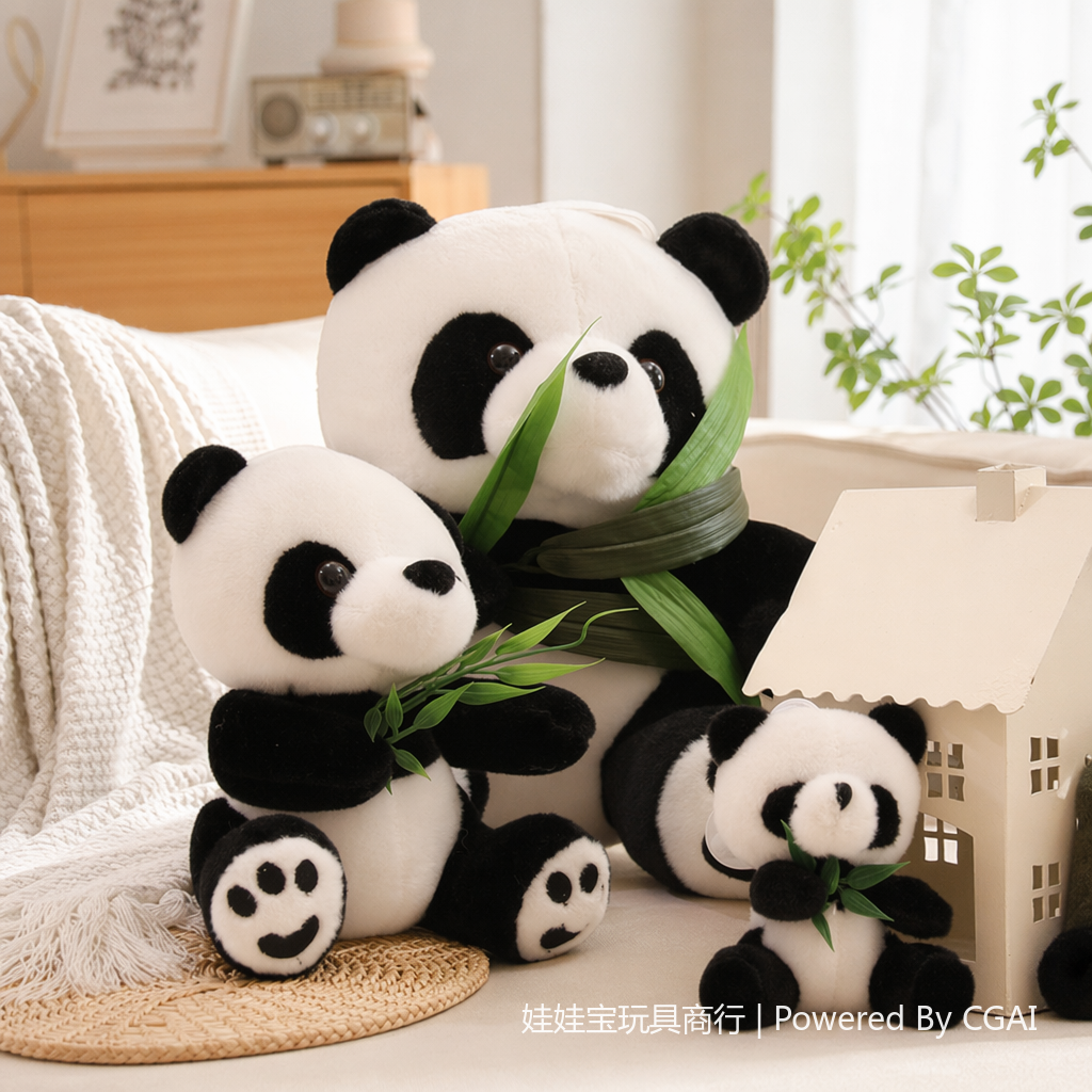 30 cm national trend plush toy bamboo leaf Panda doll, cute doll, children's birthday gift panda wholesale undefined