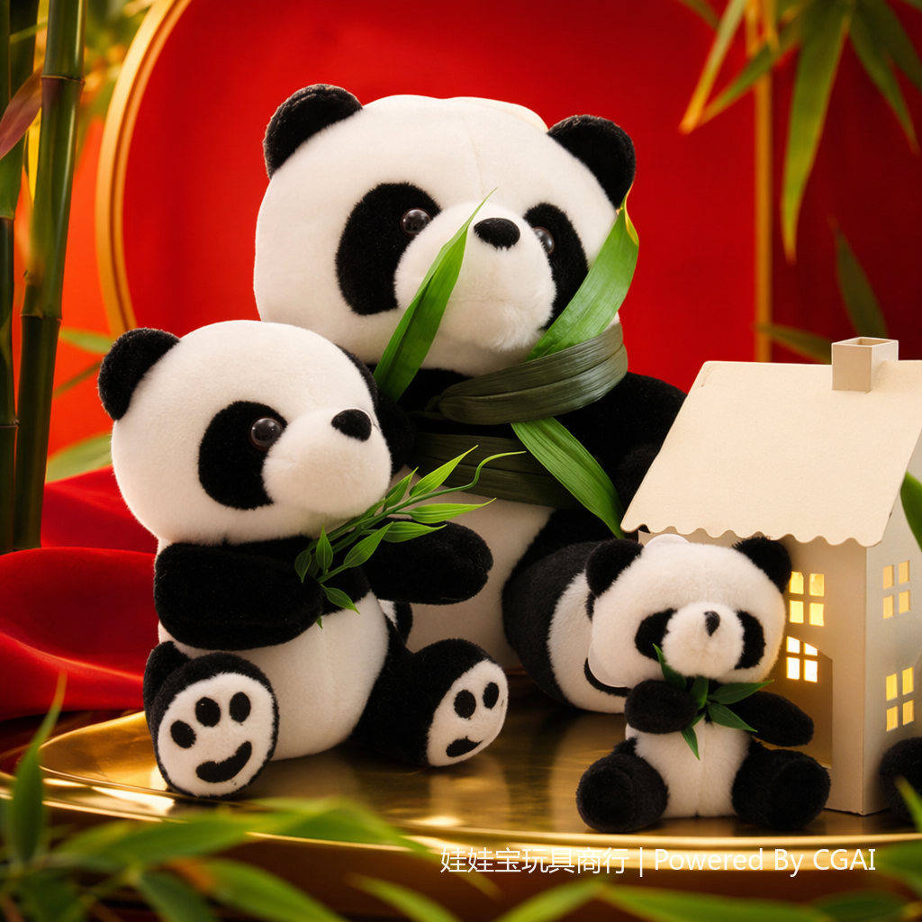 30 cm national trend plush toy bamboo leaf Panda doll, cute doll, children's birthday gift panda wholesale undefined