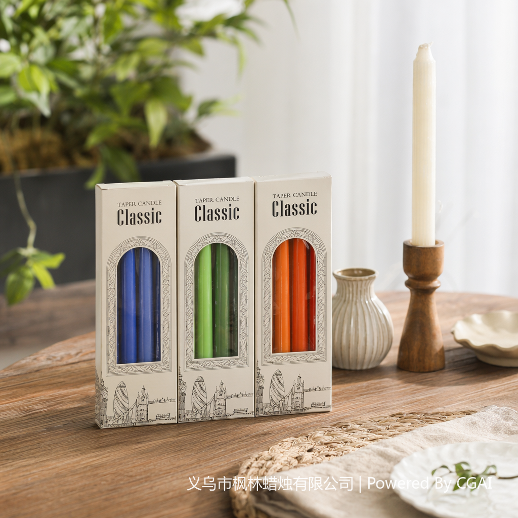 The beige wooden box packaging is paired with a scented candle gift box, presenting a simple Nordic style details Picture