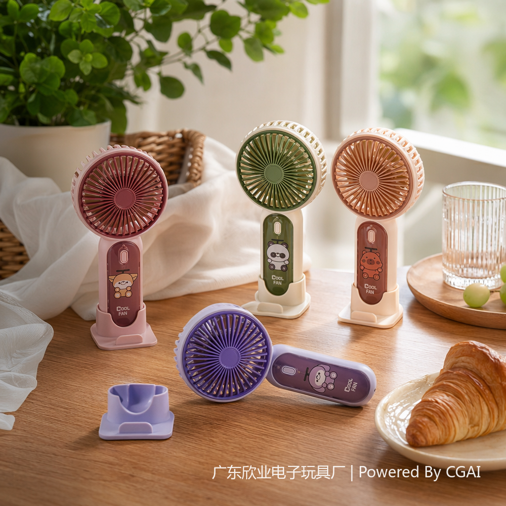 K801 Handheld mini colorful small fan, student neck-hanging outdoor portable small fan details Picture