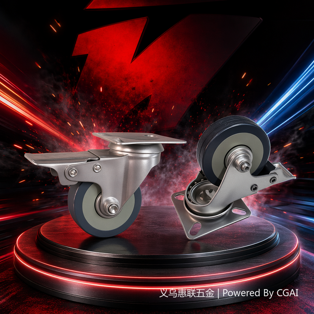 The grey swivel wheels are compatible with other universal parts for electric vehicles, which are load-bearing, quiet and wear-resistant Specification image