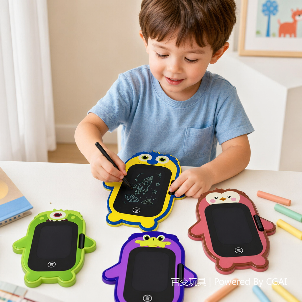 BB4502-2C Versatile toy manufacturer direct supply one-eyed beast-shaped children's color cartoon LCD handwriting pad details Picture