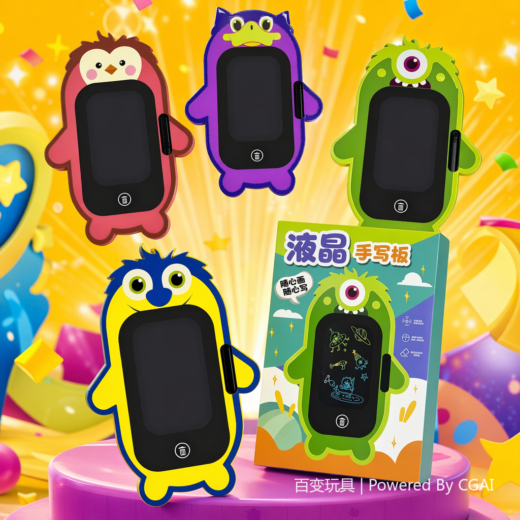 BB4502-2C Versatile toy manufacturer direct supply one-eyed beast-shaped children's color cartoon LCD handwriting pad Specification image