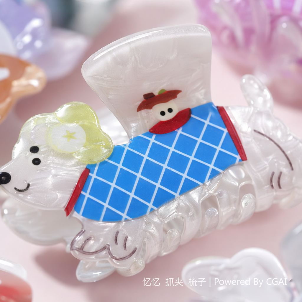 Colorful cartoon animal-shaped children's hair clips and shark clips hair accessories Application Scenario