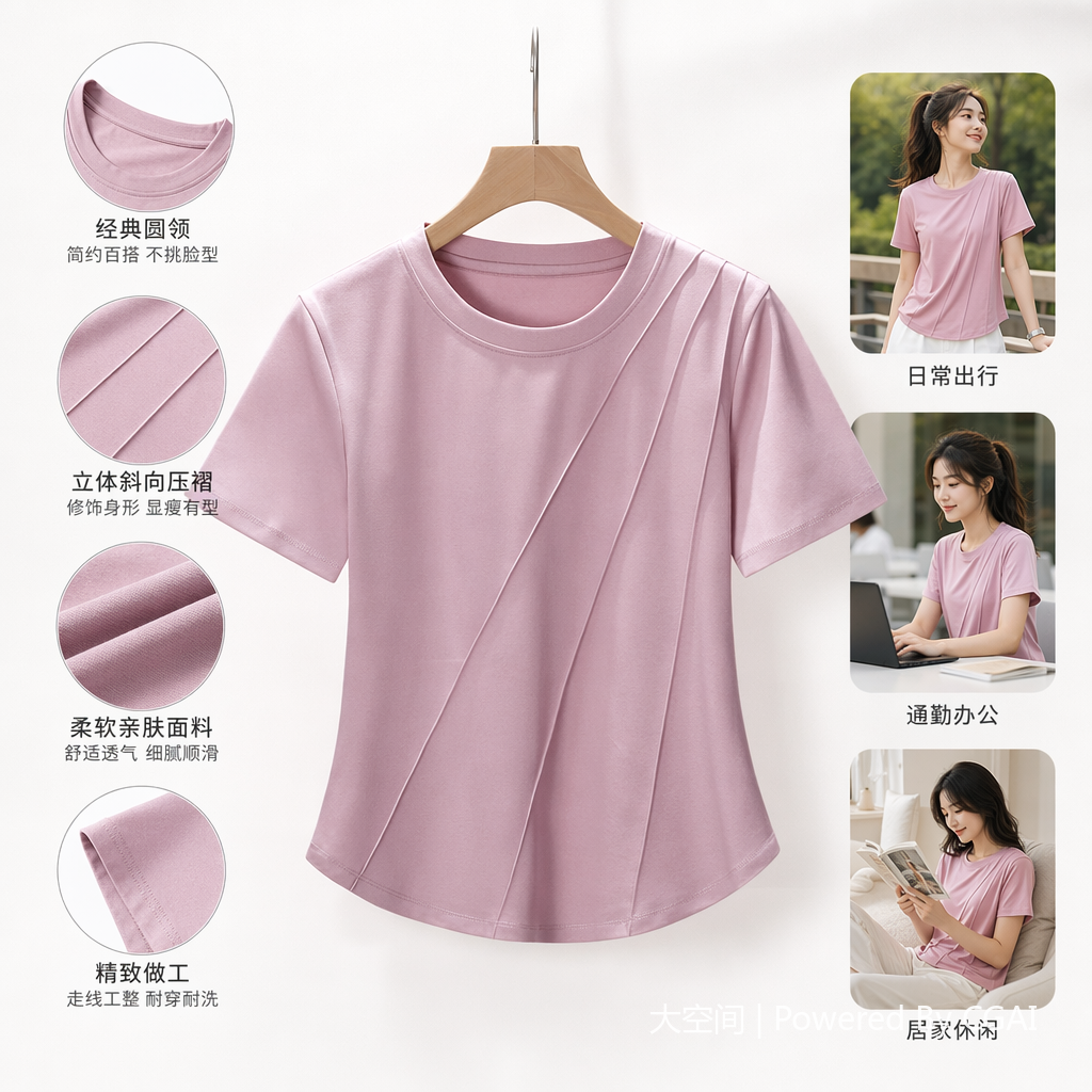 女装/t恤女宽松韩版/跨境爆款女装T恤/衣服/女装女宽松韩版细节图