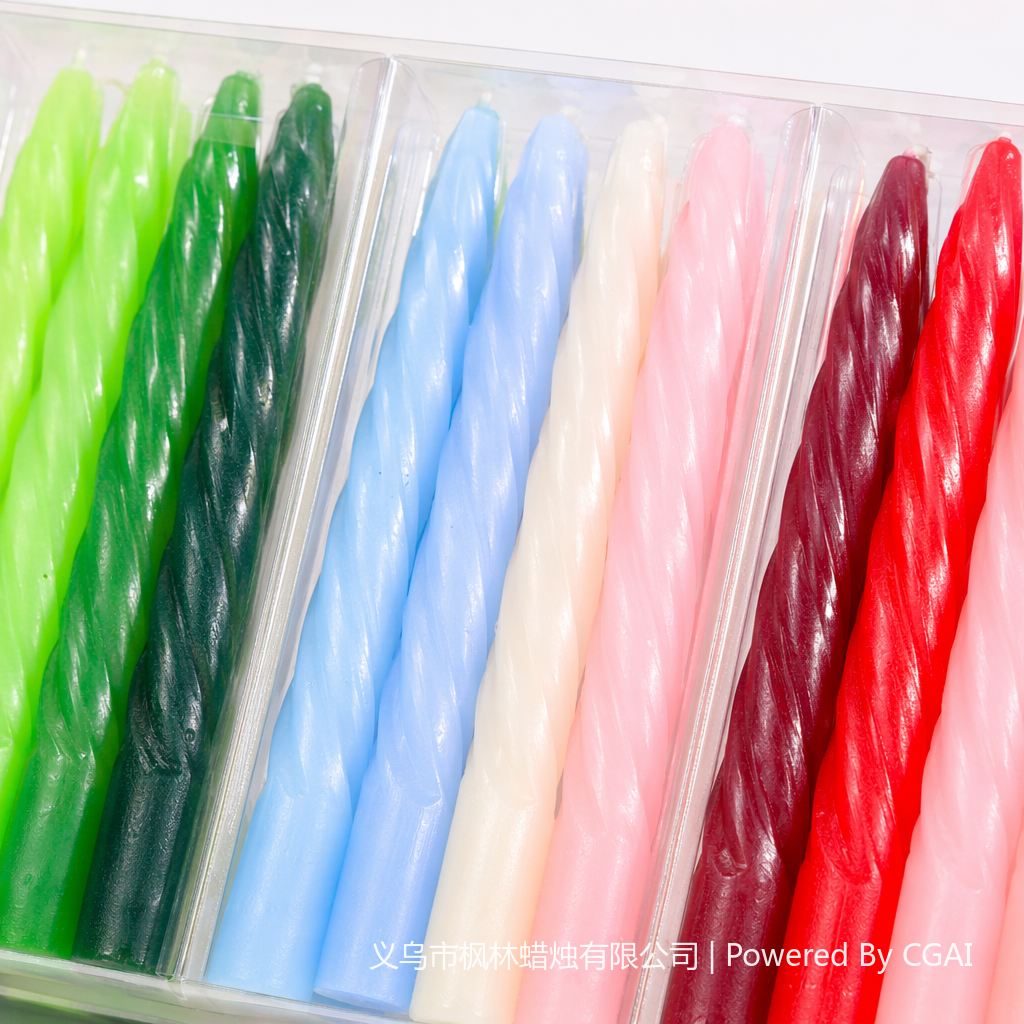 Colorful spiral birthday and Christmas scented candle set, 12 LED wedding pole candles Application Scenario