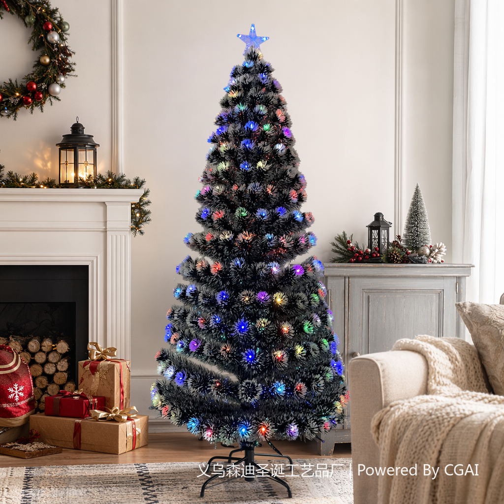 Colorful optical fiber folding Christmas tree, Christmas festival gift items, Christmas tree decoration details Picture