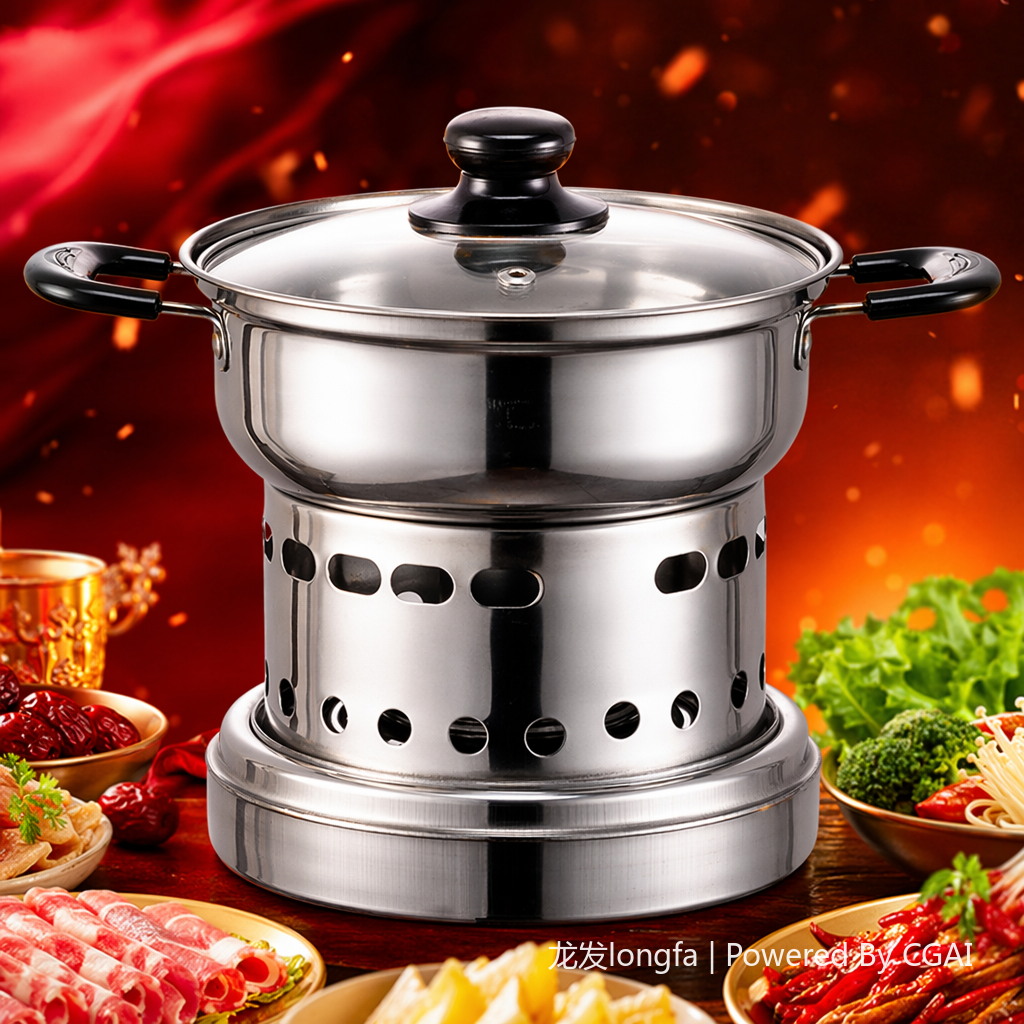 Stainless steel star alcohol pot with stove pot, 16CM Specification image