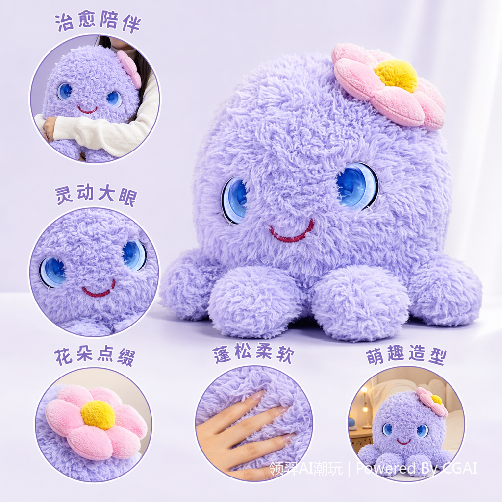 紫色毛绒独角兽玩偶 毛绒公仔布娃娃玩具 可爱萌系毛绒玩具112354563