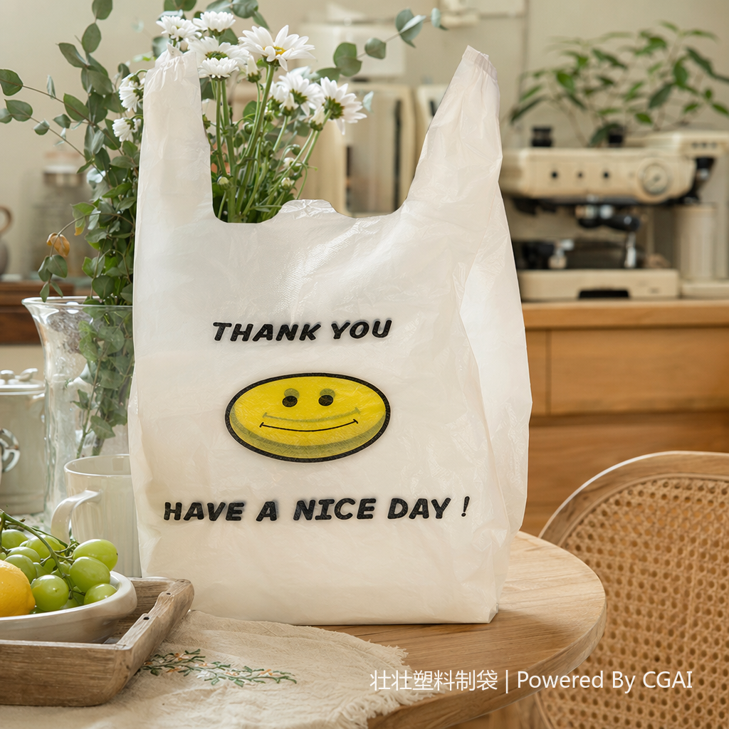 袋子超市/背心袋/红色塑料袋/包装袋/塑料袋印刷产品图