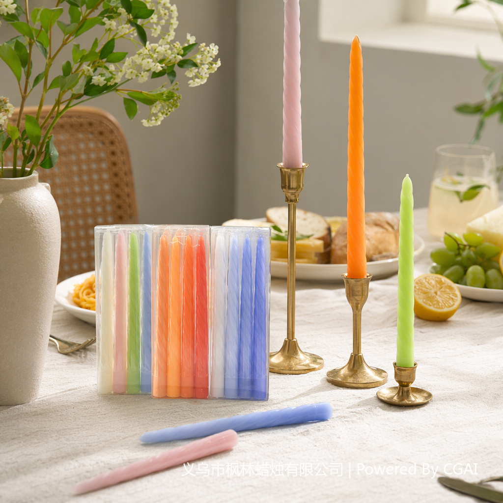 Colorful spiral candle set, folding gift box, souvenir packaging box details Picture