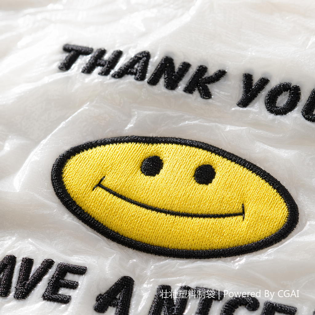26*40 plastic vest bag with smiling face pattern, supermarket packaging bag Application Scenario