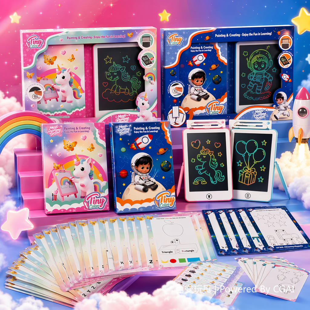 BB7503 Pink Unicorn-themed children's Drawing board Cartoon Drawing board set Specification image