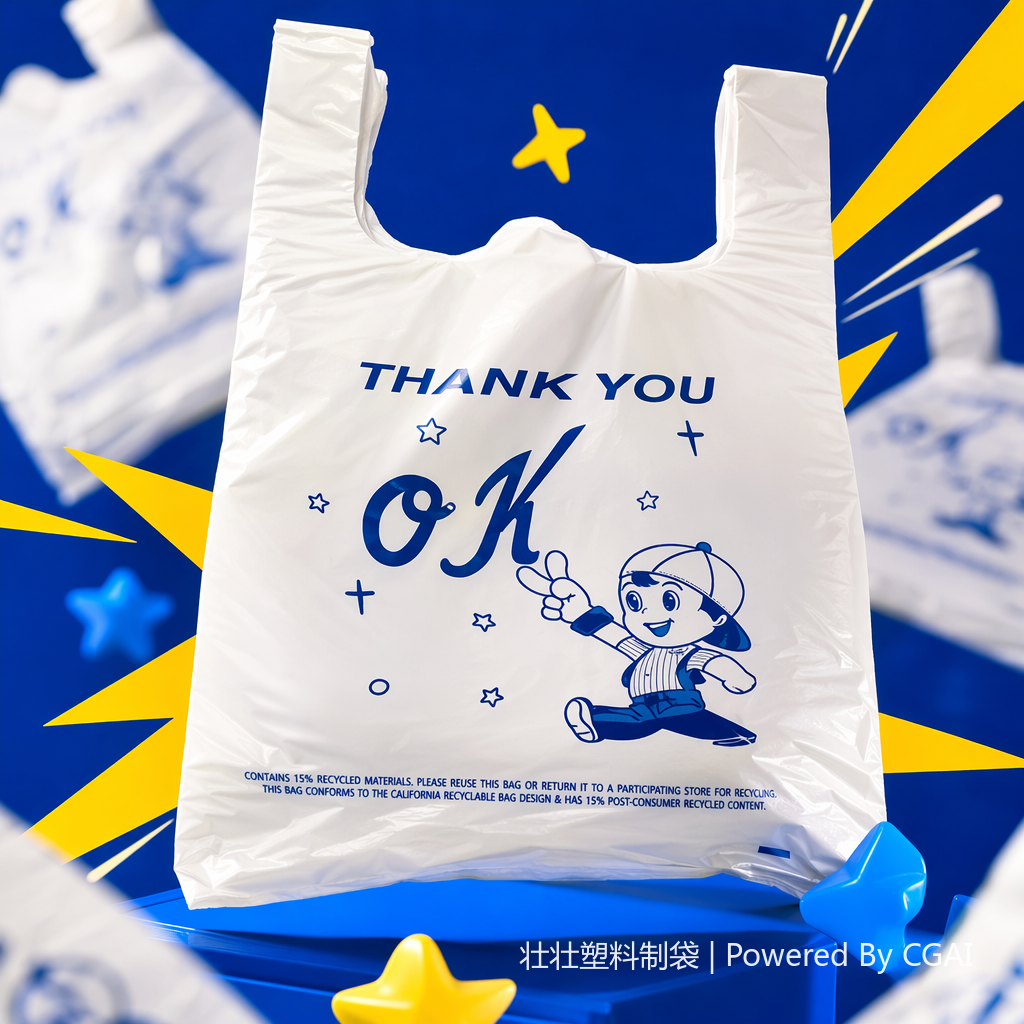 Red plastic vest bags for supermarkets are custom-printed, thickened and durable Specification image