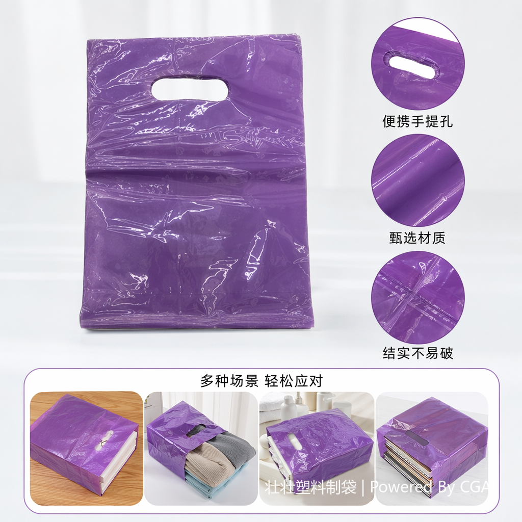 Purple aluminum foil self-standing zipper self-sealing bag OPP plastic packaging bag for 100 pieces