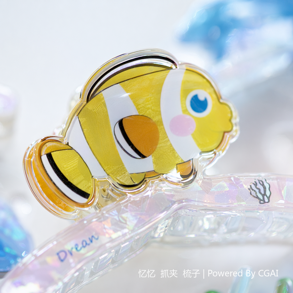 Colorful ocean-themed cartoon children's shark clip hair accessory 180g Application Scenario