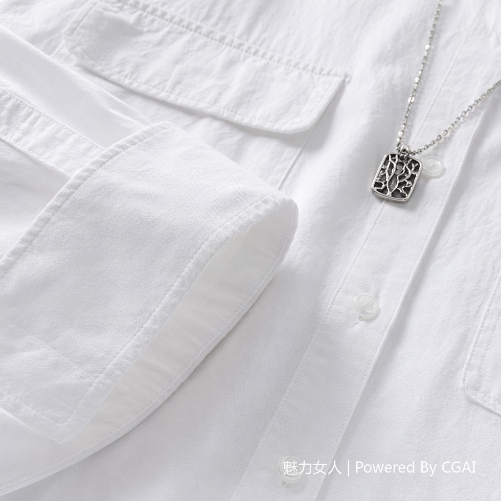 A short-sleeved, breathable and skin-friendly women's formal white shirt made of ramie Application Scenario