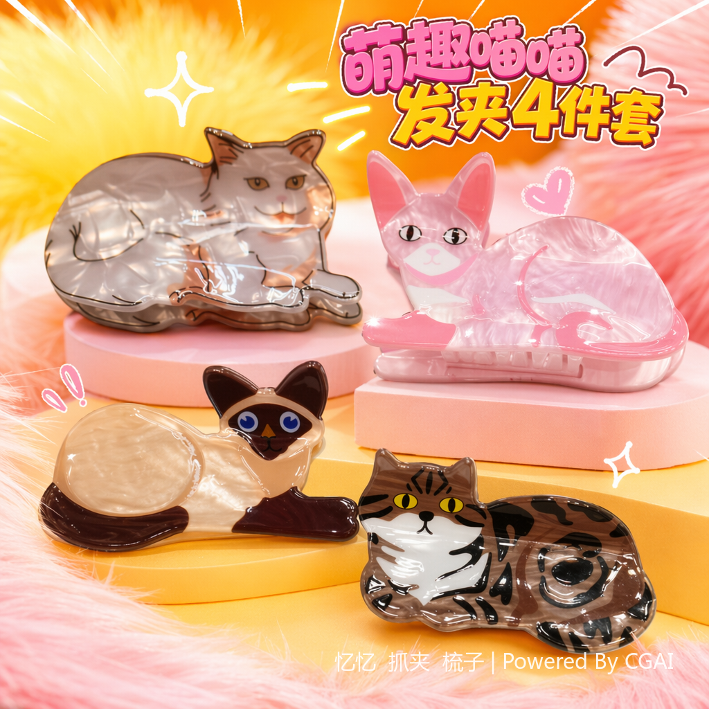 发夹/发饰/饰品/儿童发卡/鲨鱼夹细节图