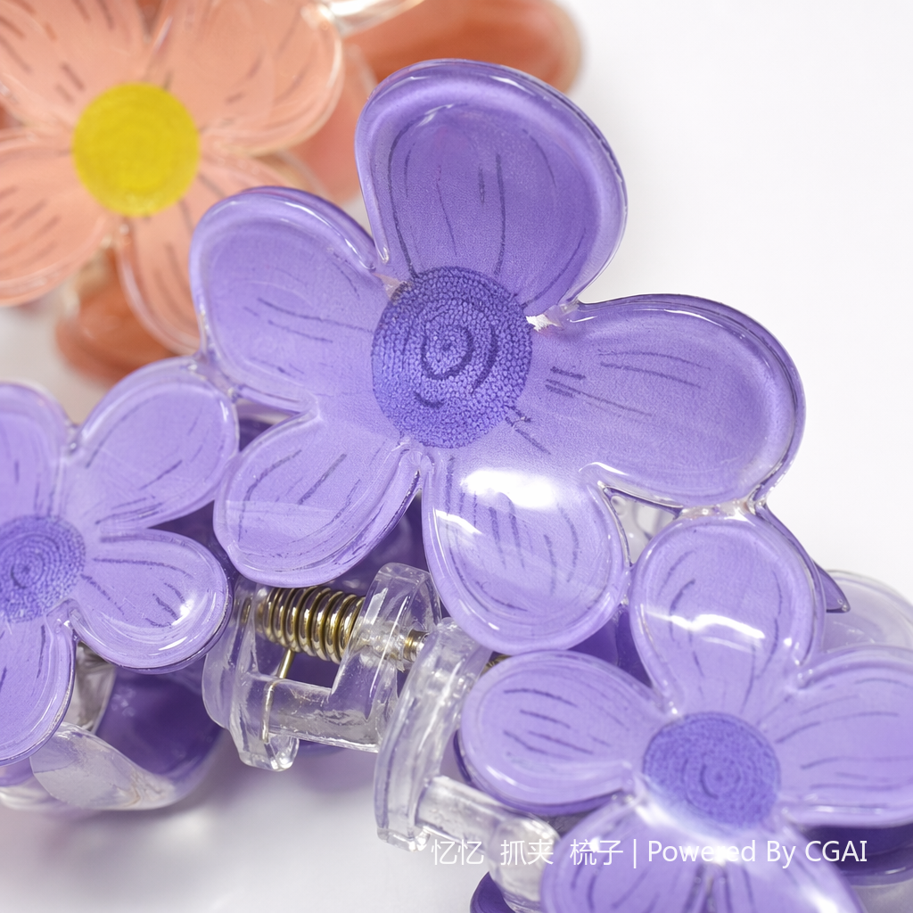 Colorful flower-shaped children's hair clips, shark clips, children's hair accessories Application Scenario