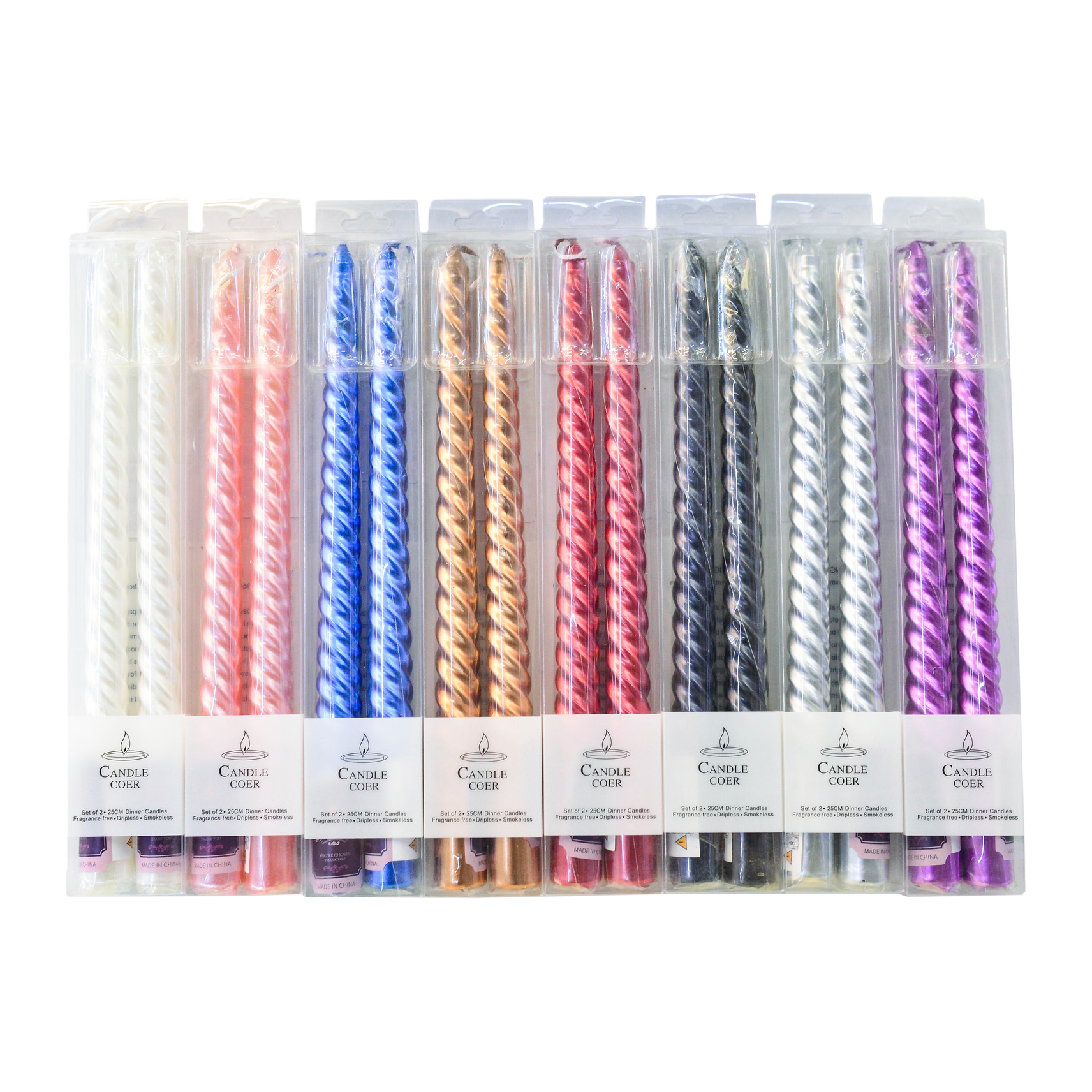Colorful spiral birthday party candle set, Christmas scented LED candles Item Picture