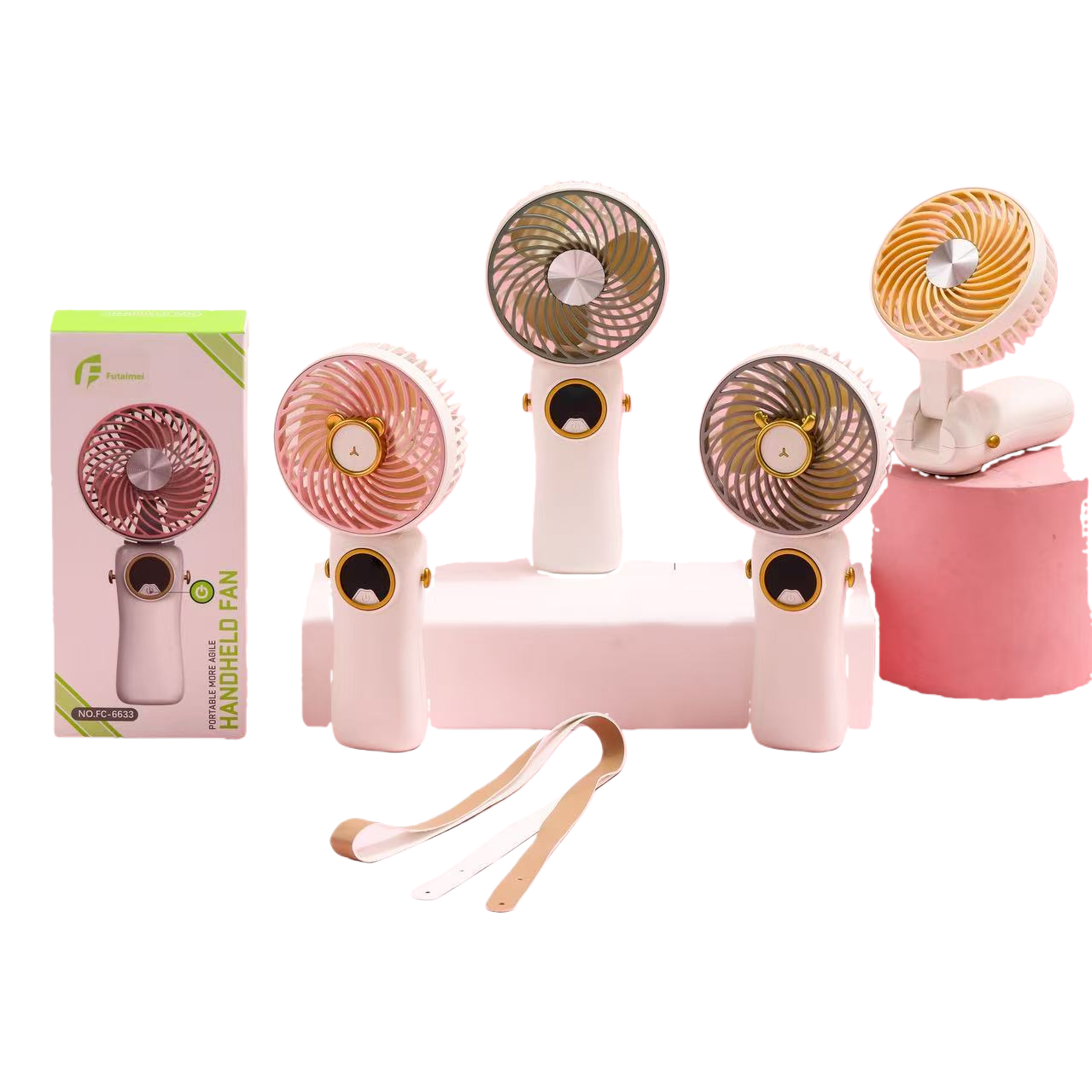 The simple macaron-colored handheld fan is a summer cooling wonder Item Picture