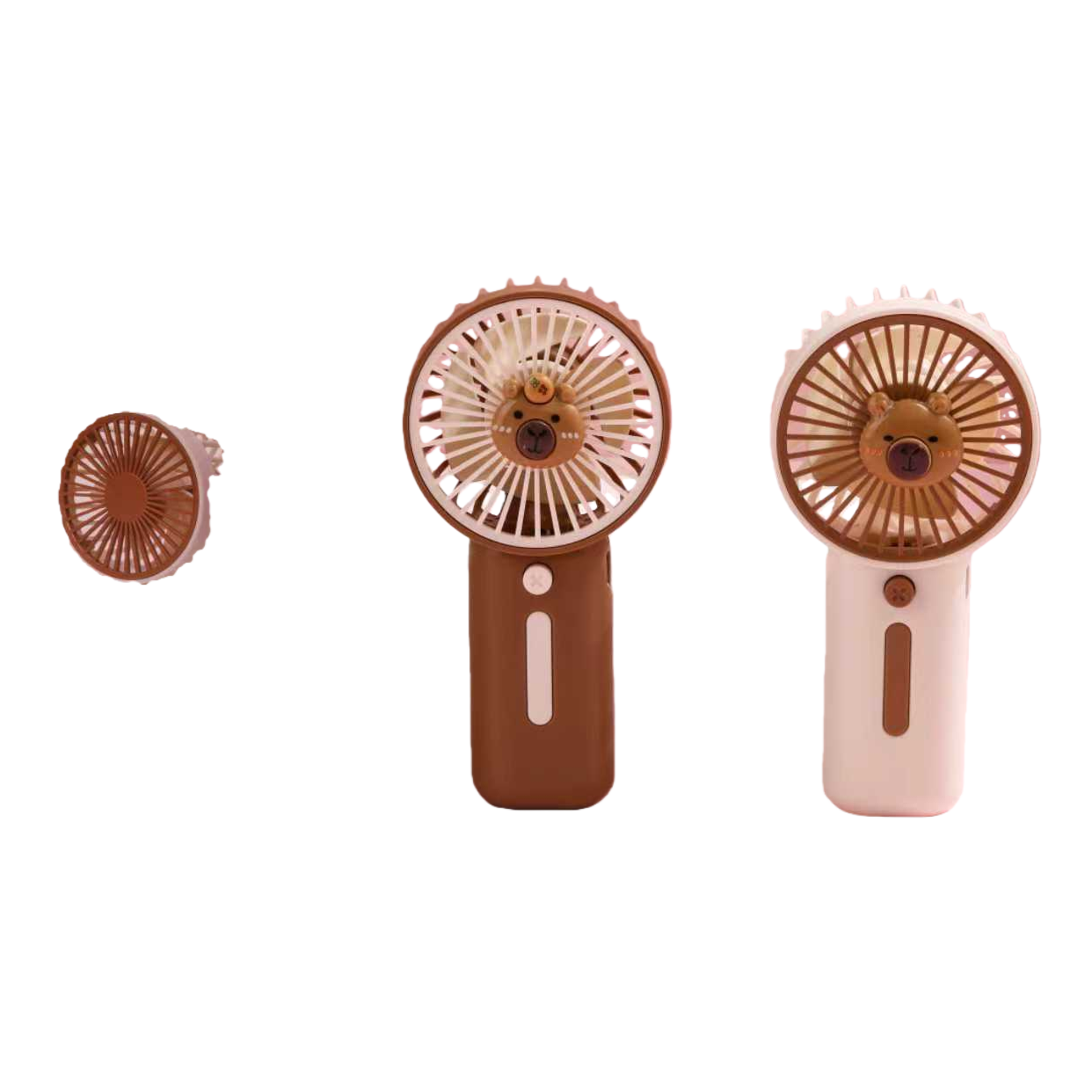 Brown bear head, white bear head, mini handheld fan, small electric fan, handheld small fan Item Picture