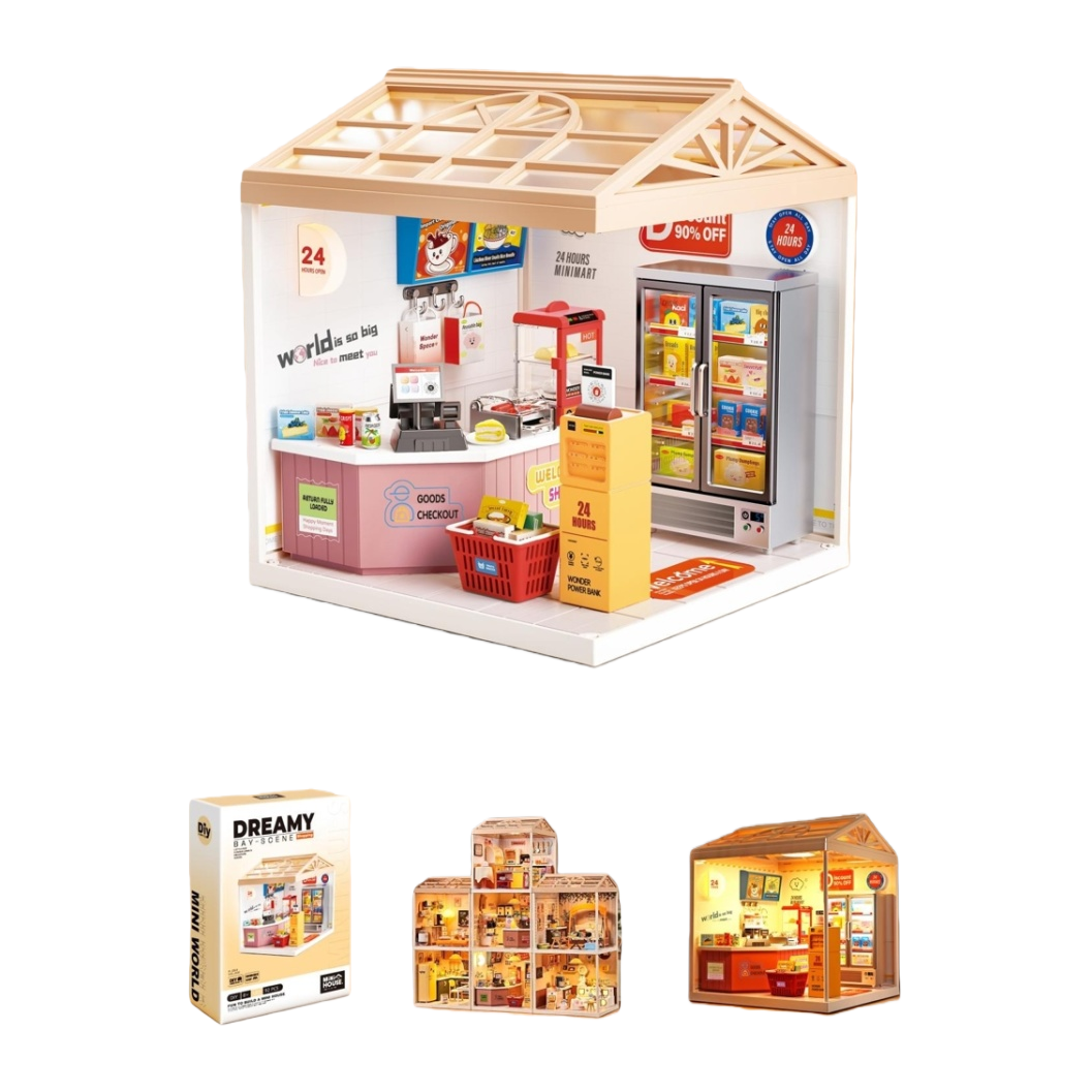 Beige roof mini convenience store model creative home decoration items Item Picture