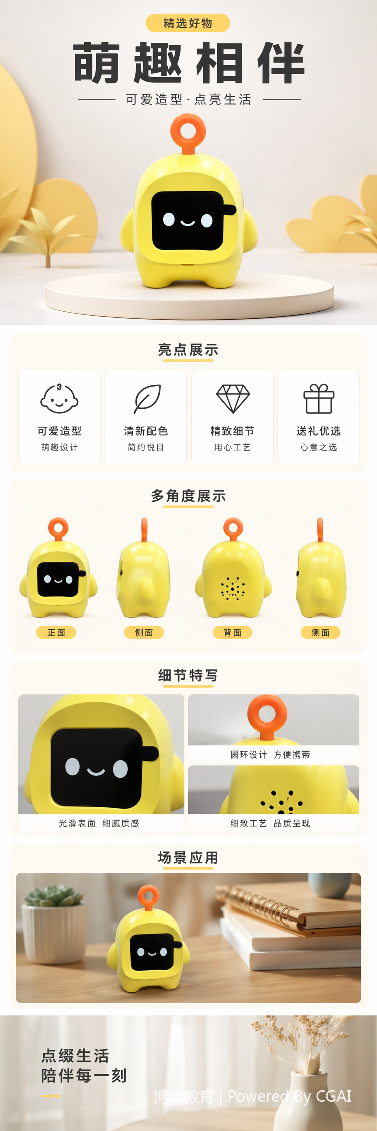 黄色变形机器人可语音互动AI玩具 pic 1