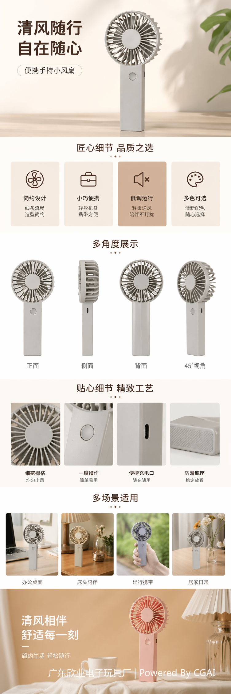 高速热卖多色手持风扇夏季电器便携小风扇 pic 1
