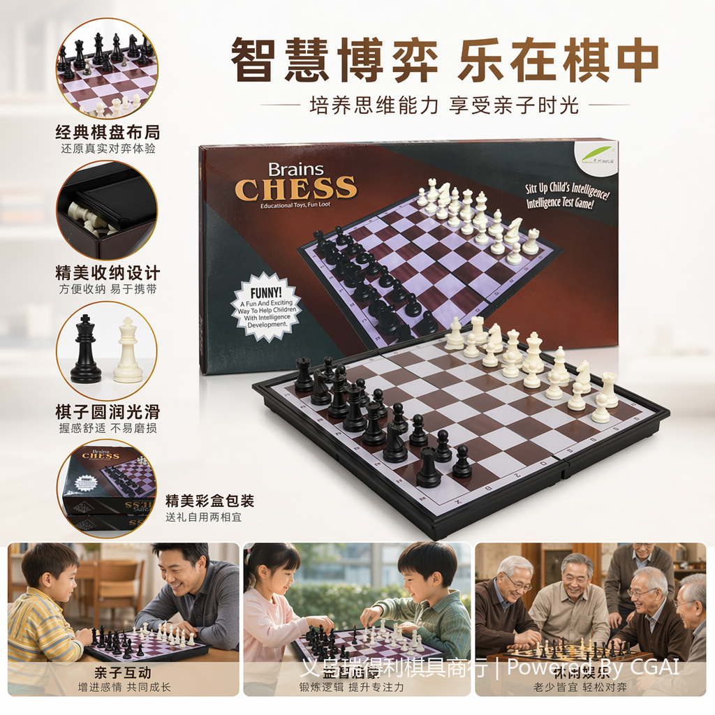 卡游跳棋多合一黑色棋盘玩具盒国际跳棋转盘游戏桌游