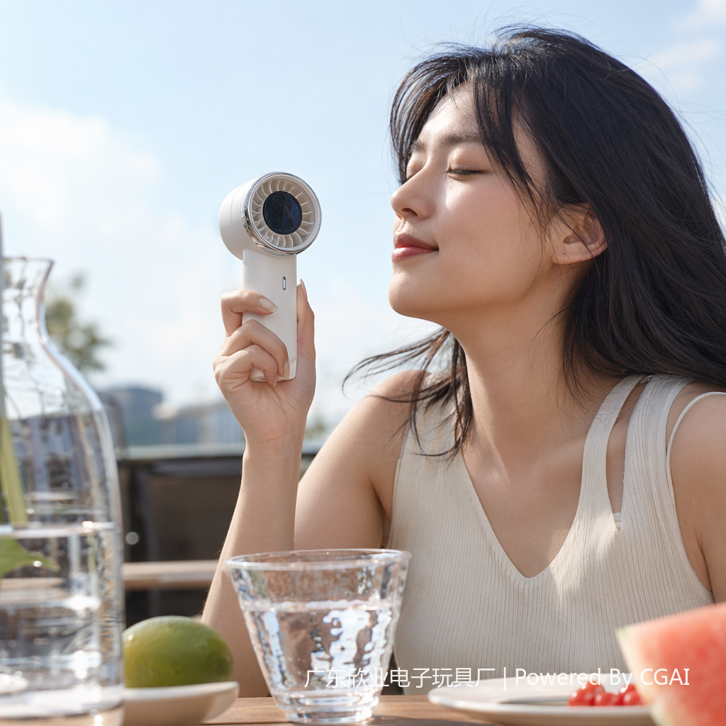 Hot-selling high-speed mini handheld fan available in black and white for outdoor portability details Picture