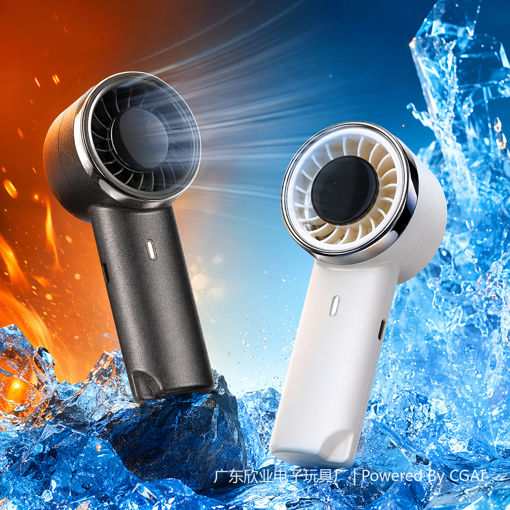 Hot-selling high-speed mini handheld fan available in black and white for outdoor portability Specification image