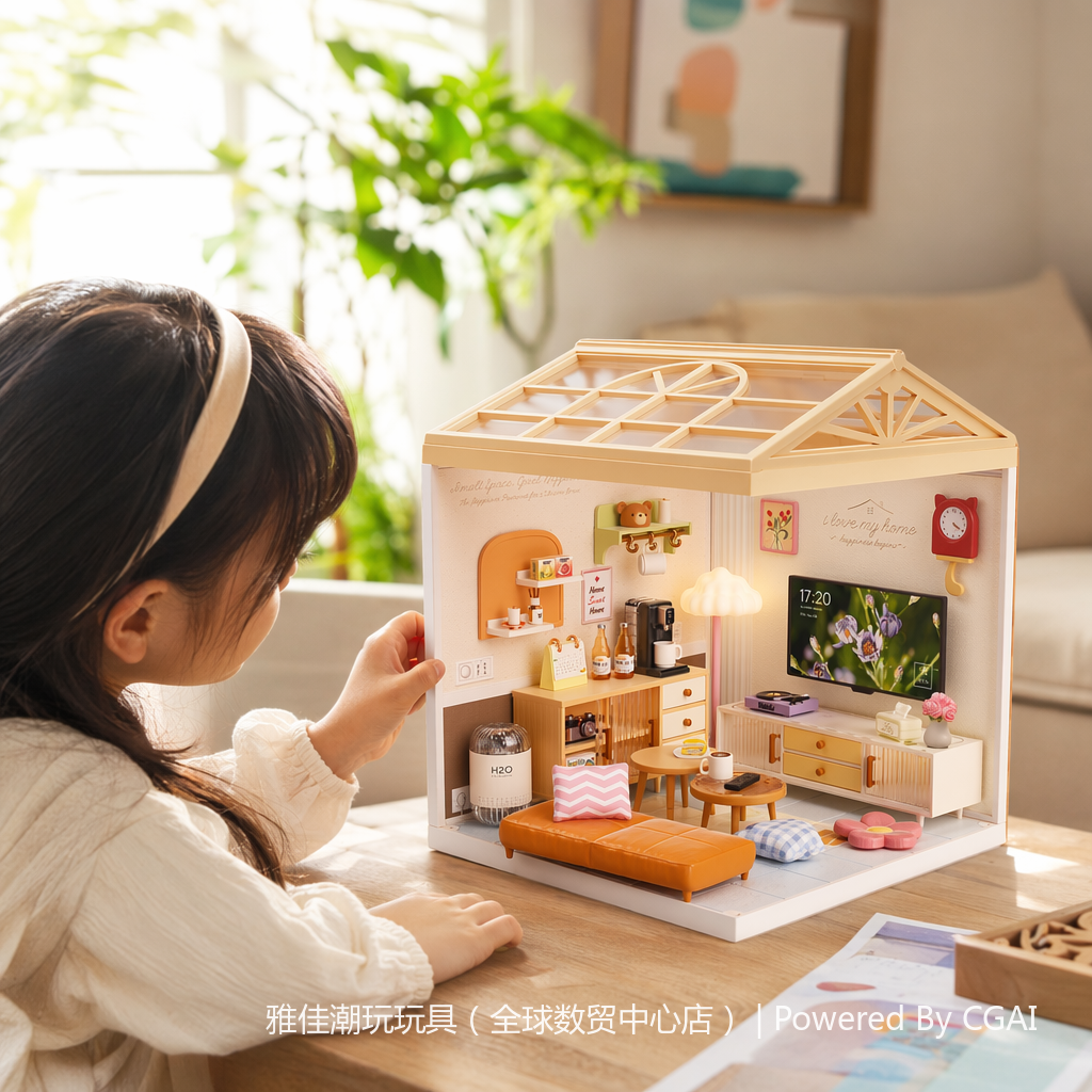 迷你奶茶店模型DIY手工拼装玩具儿童乐高式小屋模型玩具162339375产品图