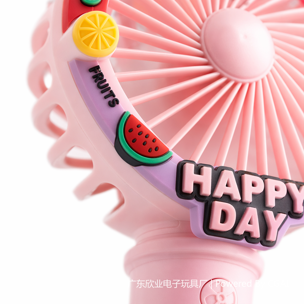 Colorful cartoon mini handheld fan, portable handheld electric fan, small and quiet, cool down in summer Application Scenario