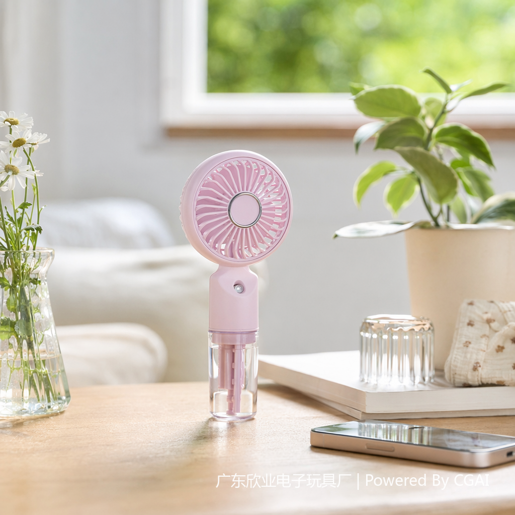 Color portable USB charging handheld small fan with water mist humidification function Specification image