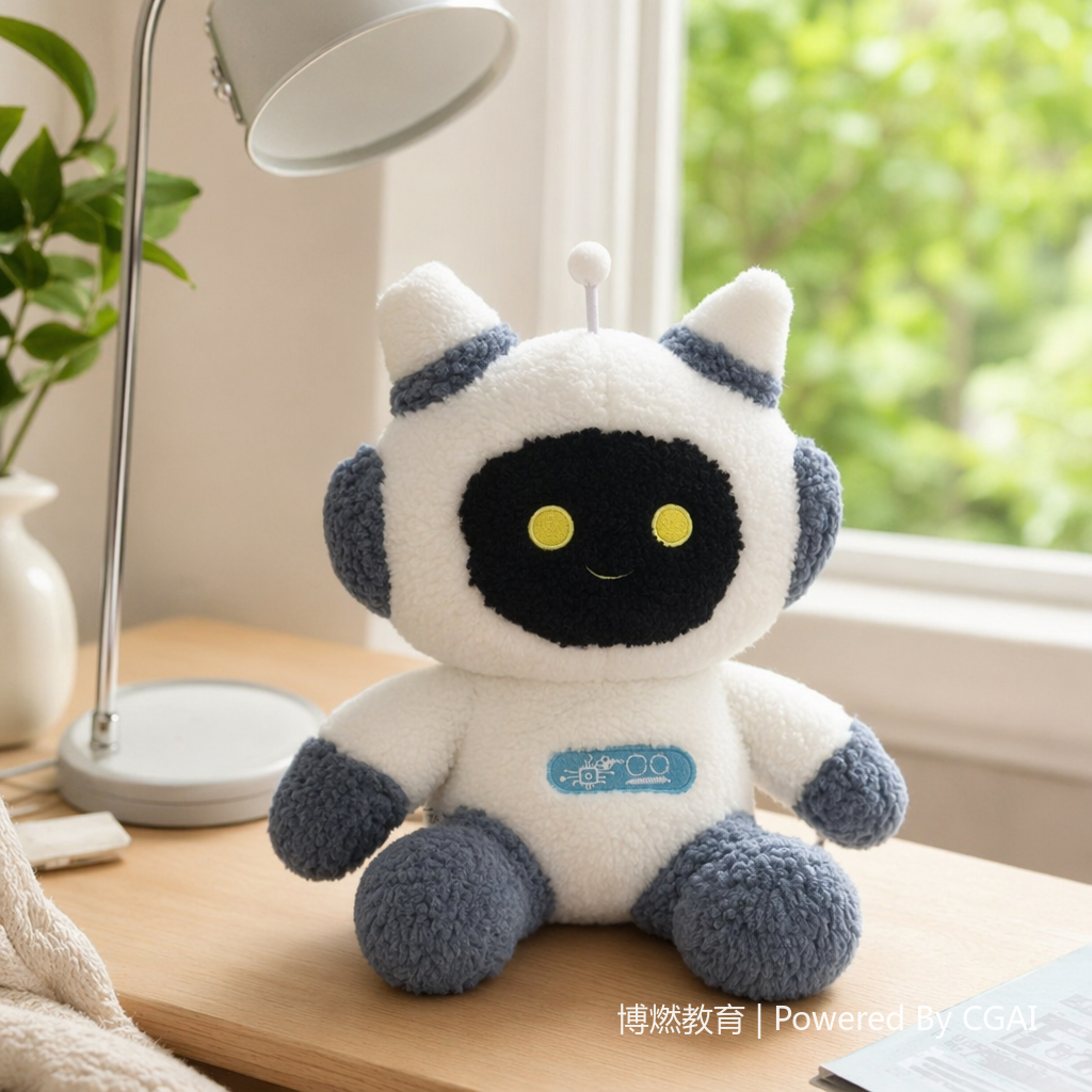 白色毛绒机器人可AI语音互动机器人AI智能陪伴 details Picture