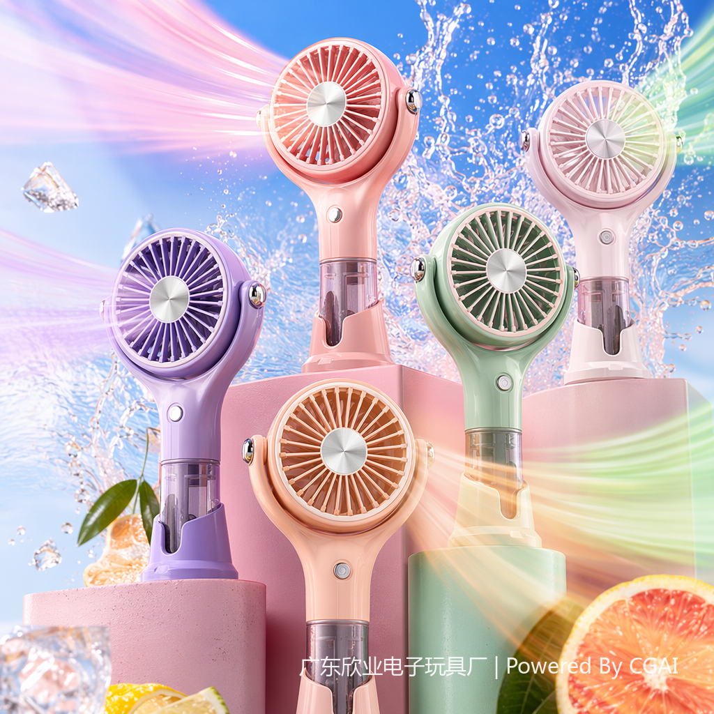 Hot-selling spray color desktop mini electric fan, handheld small fan, outdoor portable small fan Specification image