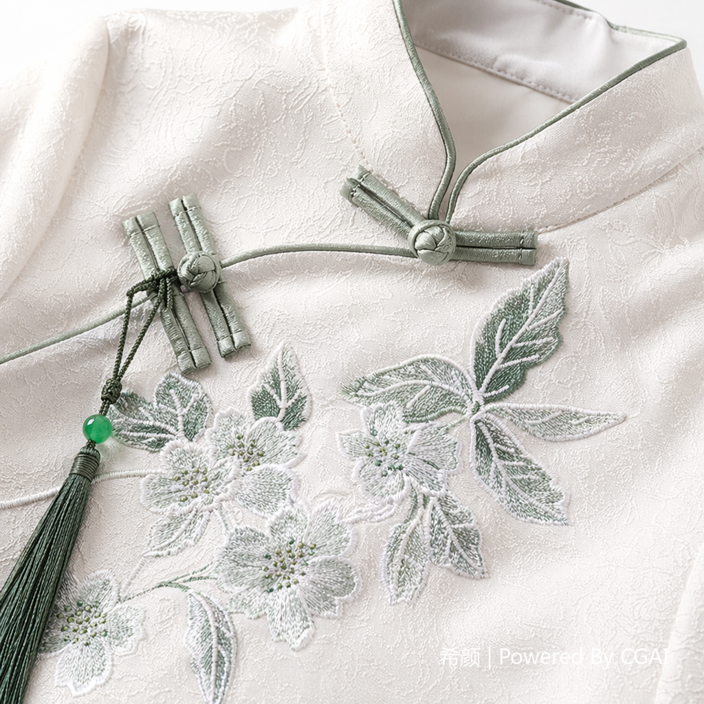 Light-colored embroidered ink-wash landscape ramie women's blouse, formal white shirt, short-sleeved fashionable coat Application Scenario