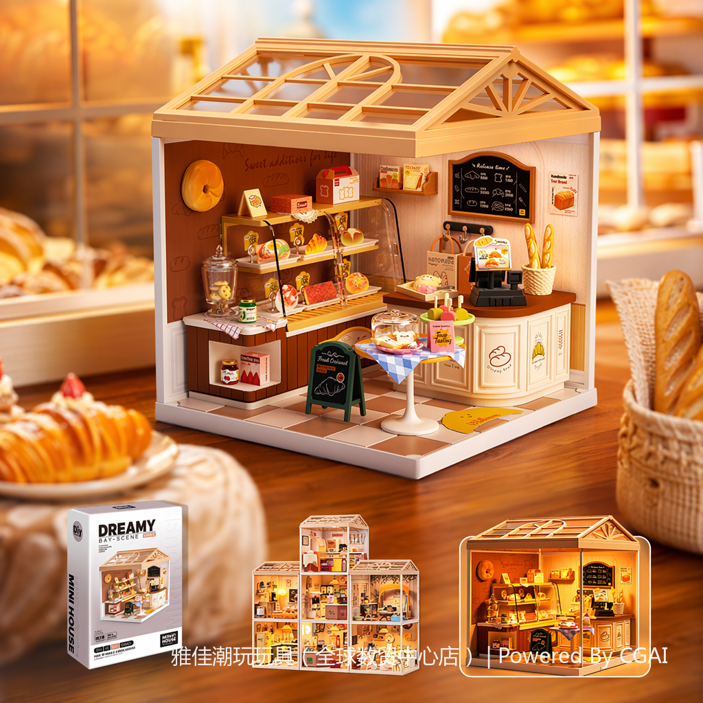 Miaomiao Bread House Model DIY Handmade Assembly Toy Children's Lego-style House Model Toy 170813799 Specification image
