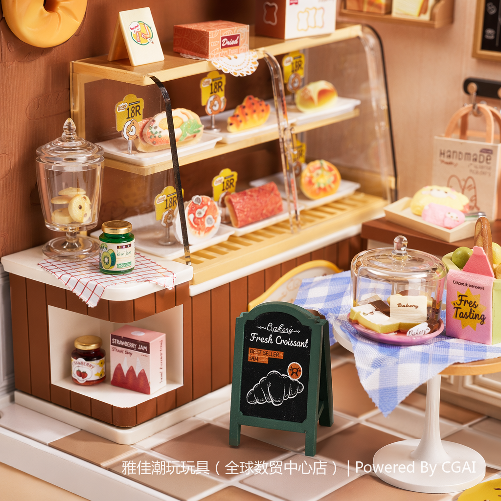 Miaomiao Bread House Model DIY Handmade Assembly Toy Children's Lego-style House Model Toy 170813799 Application Scenario