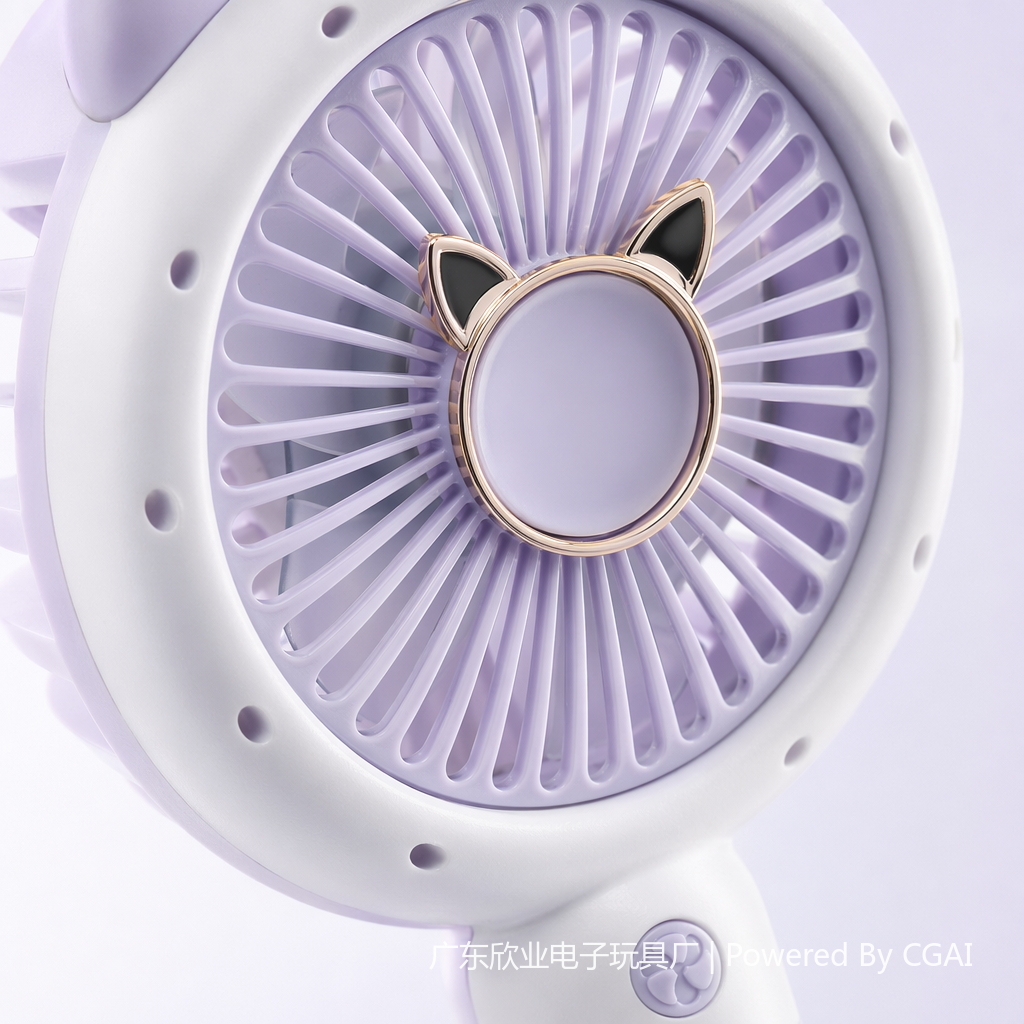 Colorful cat-ear mini electric fan, handheld small fan, portable outdoor small fan Application Scenario