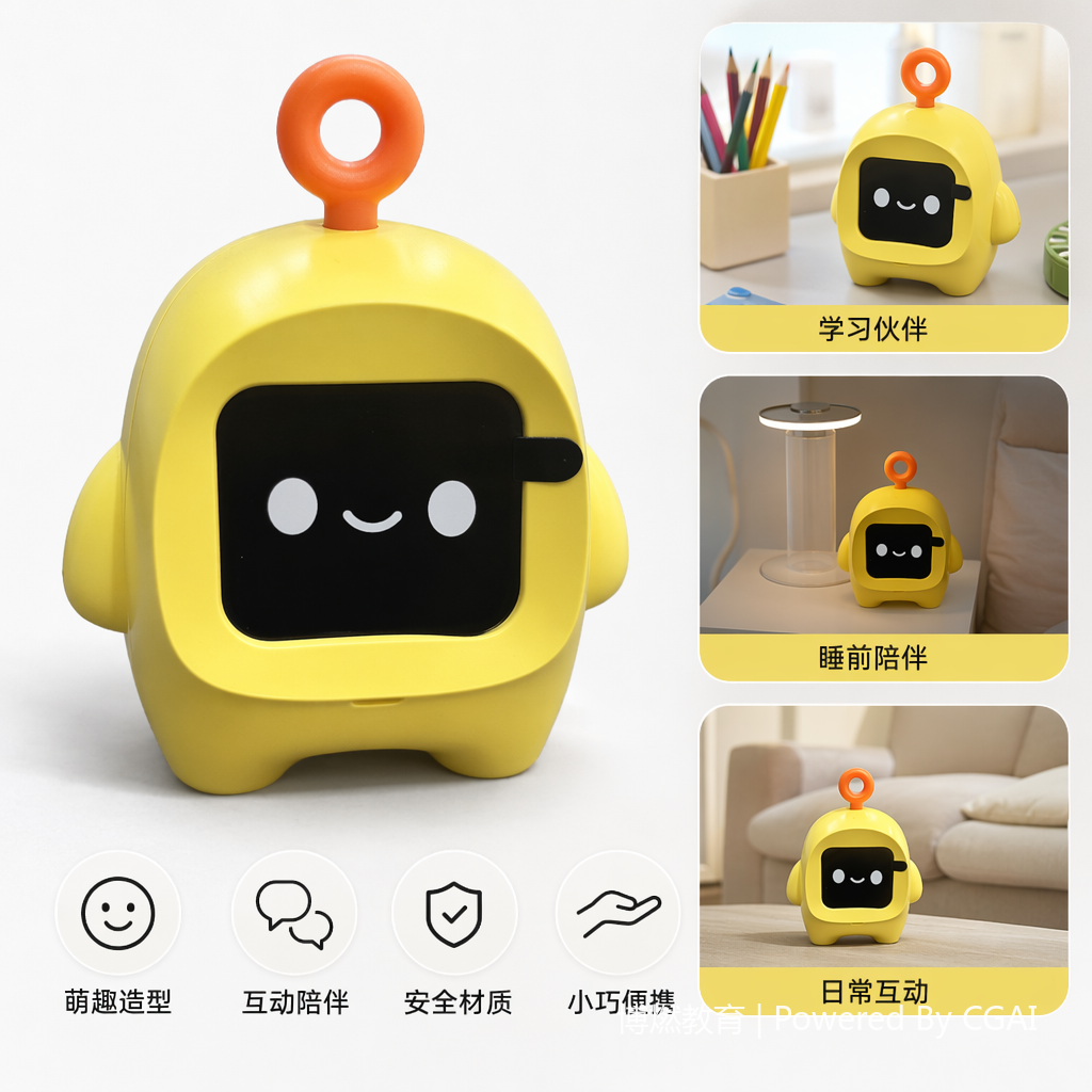 黄色变形机器人可语音互动AI玩具