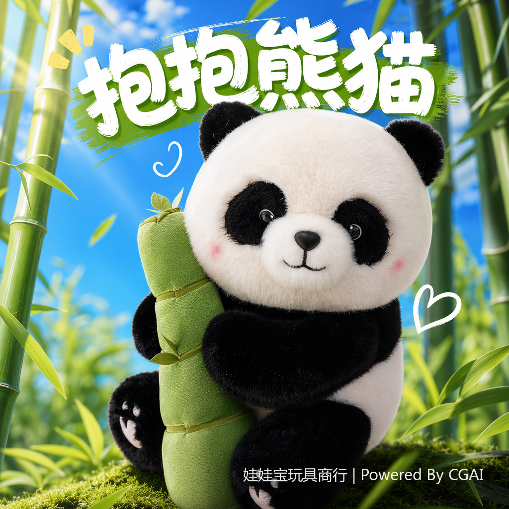 Wholesale of 43 cm black and white panda bamboo holding plush toys for living room decoration Application Scenario